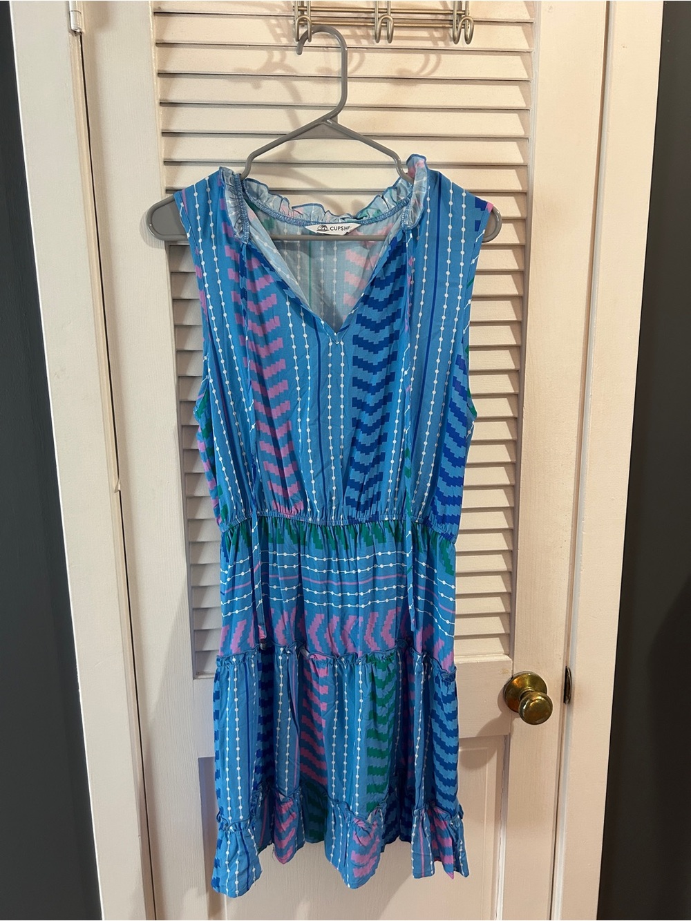 Cupshe Blue Multi-Pattern Sleeveless Mini Dress